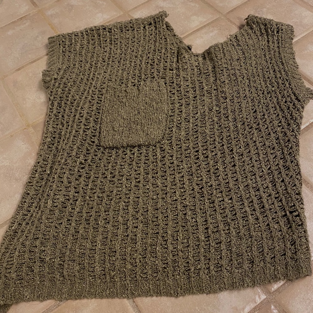 Knit sweater one sleeve